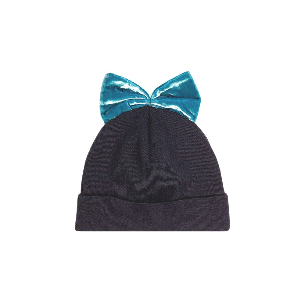 Federicamoretti  Black‎ Wool Knit Beanie Hat Warm Winter Accessory  / #8153